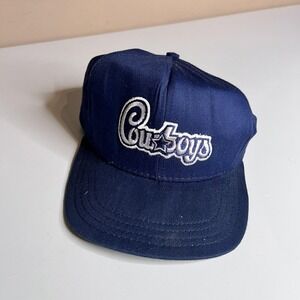 Vintage Dallas Cowboys Hat‎ Cap Snap Back Mens Large Blue NFL Football AJD 90s